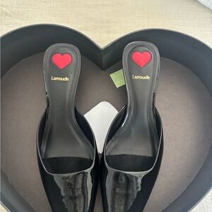 Larroude Black Kitten Heels